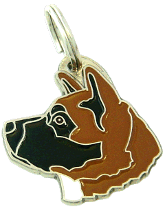 Akita preto vermelho <br> (placa de identificação para cães, Gravado incluído)